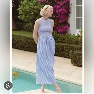 Hill House Blue and White Striped Maxi Dress